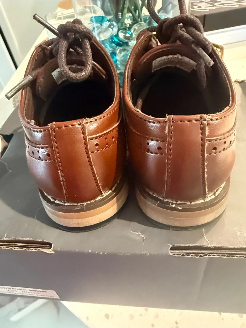 Stacy Adams Men's Cognac Brown Leather Derby Shoes